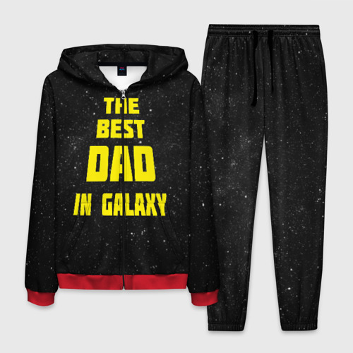 Мужской костюм 3D The best dad in galaxy, цвет красный