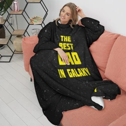 Плед с рукавами The best dad in galaxy - фото 2