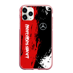 Чехол для iPhone 11 Pro Max матовый Mercedes-Benz AMG Мерседес спорт