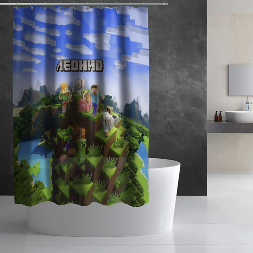 Штора 3D для ванной Леонид - Minecraft - фото 2