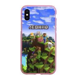 Чехол для iPhone XS Max матовый Леонид - Minecraft