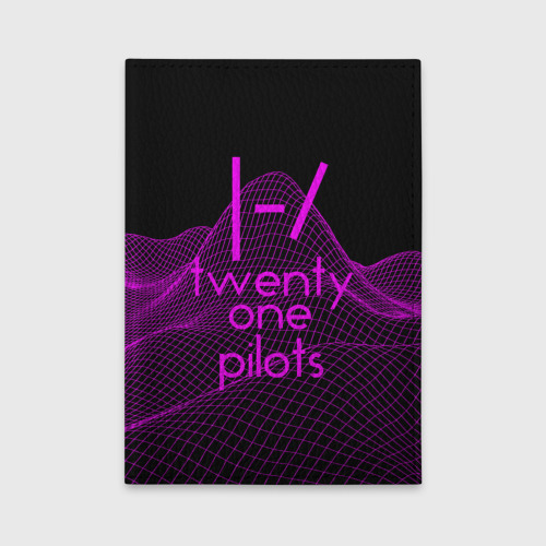 Обложка для автодокументов twenty one pilots neon music, цвет черный