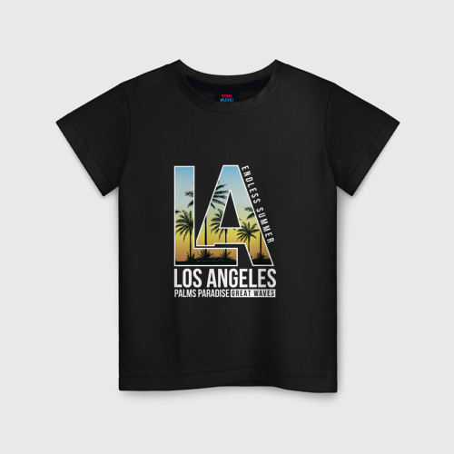 Детская футболка хлопок Лос Анджелес, цвет черный