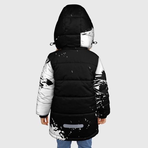 Зимняя куртка для девочек 3D с принтом Subaru Субару, вид сзади #2