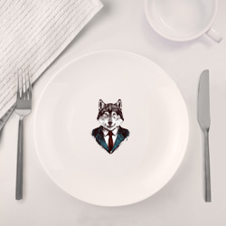 Набор: тарелка + кружка Волк Бизнесмен - фото 2