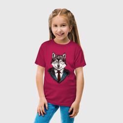 Детская футболка хлопок Волк Бизнесмен - фото 2