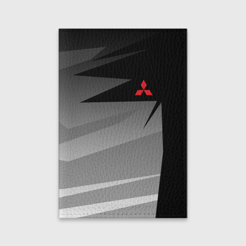 Обложка для паспорта матовая кожа Mitsubishi sport, цвет черный