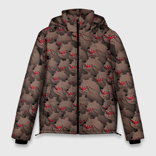 Мужская зимняя куртка 3D Медведи мемы