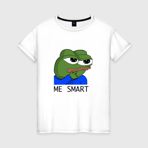 Женская футболка хлопок Me smart, цвет белый