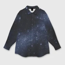 Женская рубашка oversize 3D Звёздное небо