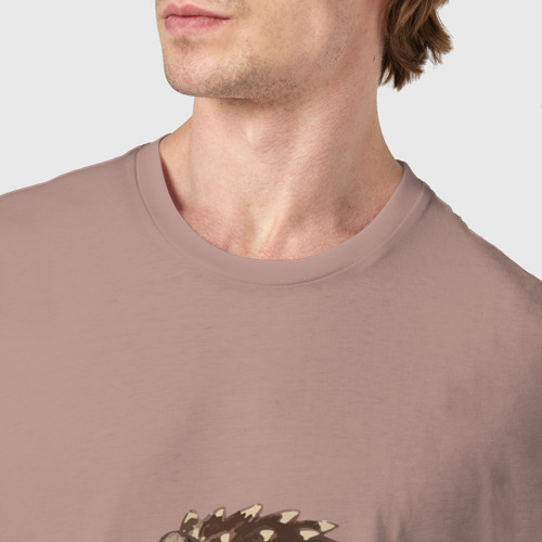 Мужская футболка хлопок с принтом Ёжик, фото #4