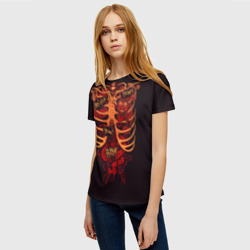 Женская футболка 3D Человеческий скелет  - фото 2