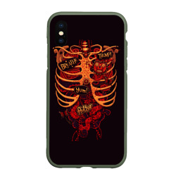 Чехол для iPhone XS Max матовый Человеческий скелет