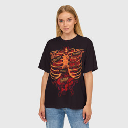 Женская футболка oversize 3D Человеческий скелет - фото 2