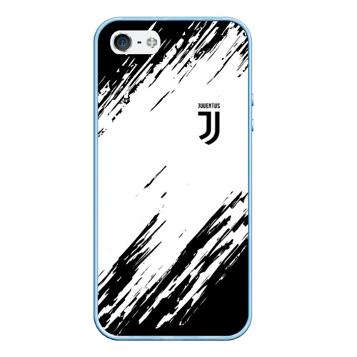 Чехол для iPhone 5/5S матовый Juventus Ювентус, цвет голубой