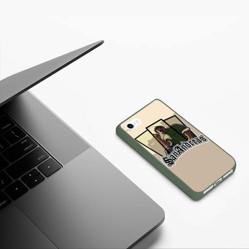 Чехол для iPhone 5/5S матовый GTA SA - Big Smoke, цвет темно-зеленый - фото 5