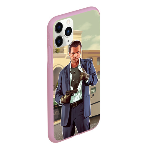 Чехол для iPhone 11 Pro Max матовый GTA V - Майкл, цвет розовый - фото 3