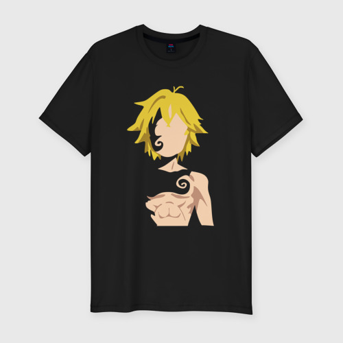 Мужская футболка хлопок Slim Meliodas торс, цвет черный