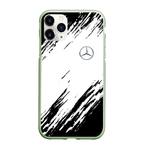 Чехол для iPhone 11 Pro матовый Mercedes Benz sport, цвет салатовый