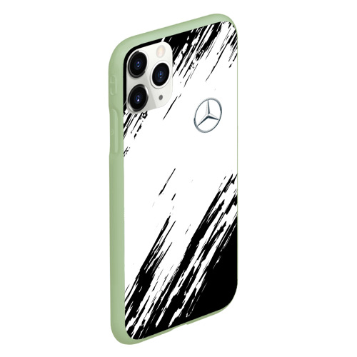 Чехол для iPhone 11 Pro матовый Mercedes Benz sport, цвет салатовый - фото 3