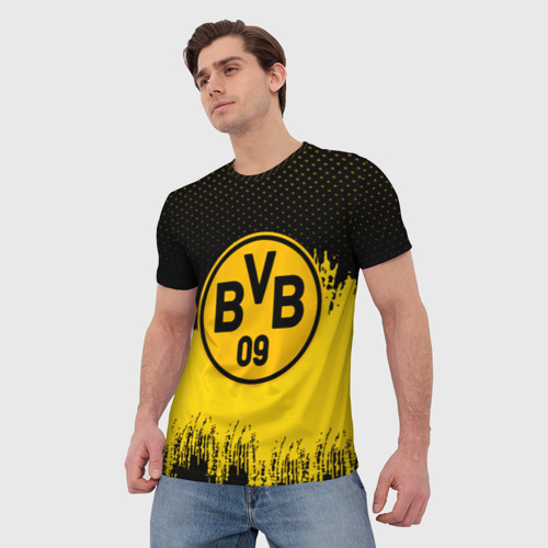 Мужская футболка 3D FC Borussia Uniform, цвет 3D печать - фото 3