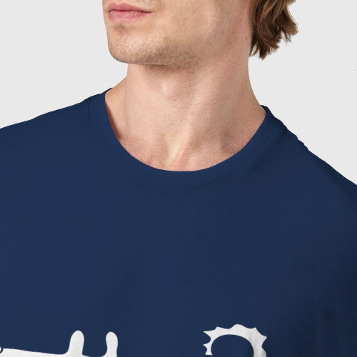 Мужская футболка хлопок Будь пёсиком, цвет темно-синий - фото 6