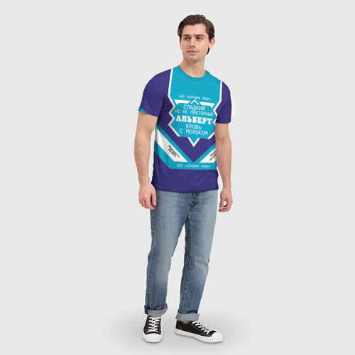 Мужская футболка 3D с принтом Альберт - банка сгущенки, вид сбоку #3