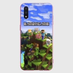 Чехол Samsung A01 Владислав - Minecraft