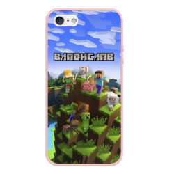 Чехол для iPhone 5/5S матовый Владислав - Minecraft