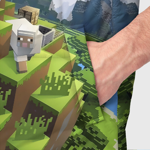 Мужской жилет утепленный 3D Владислав - Minecraft, цвет красный - фото 6