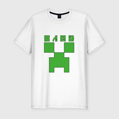 Мужская приталенная футболка из хлопка с принтом Влад - Minecraft, вид спереди №1