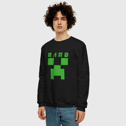Мужской свитшот хлопок Влад - Minecraft, цвет черный - фото 3