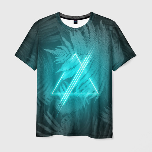 Мужская футболка 3D Neon light blue