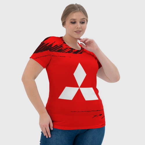 Женская футболка 3D Mitsubishi sport, цвет 3D печать - фото 6
