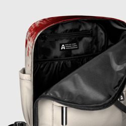 Рюкзак с принтом Аннушка разлила масло для женщины, вид на модели спереди №5. Цвет основы: белый