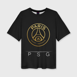 Женская футболка oversize 3D PSG Gold