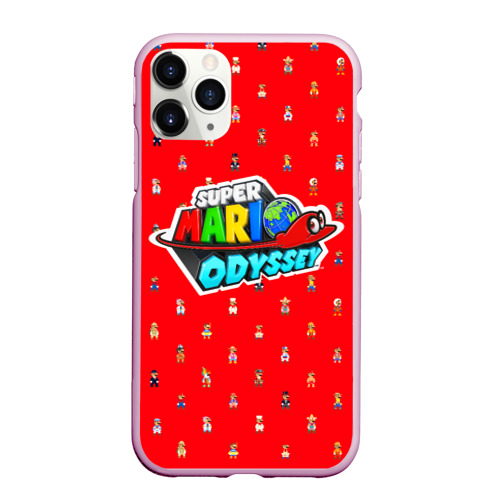 Чехол для iPhone 11 Pro матовый Super Mario Odyssey, цвет розовый