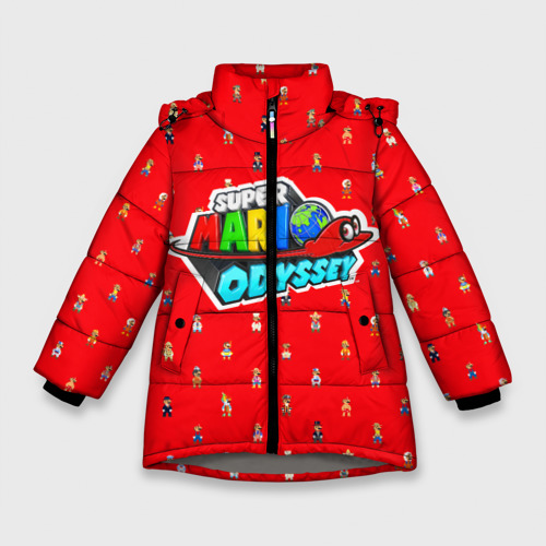 Зимняя куртка для девочек 3D Super Mario Odyssey, цвет светло-серый