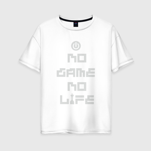Женская футболка хлопок Oversize No Game No Life anime, цвет белый