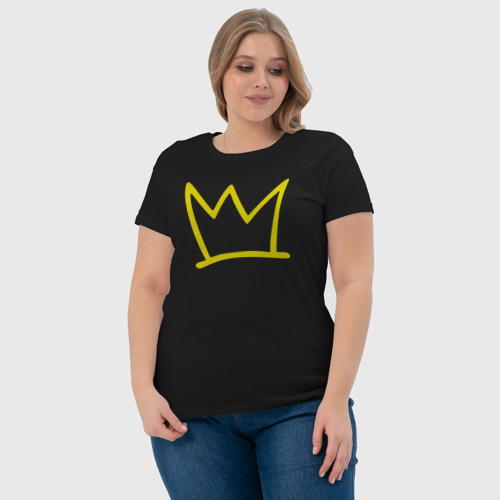 Женская футболка хлопок Yato Crown, цвет черный - фото 6
