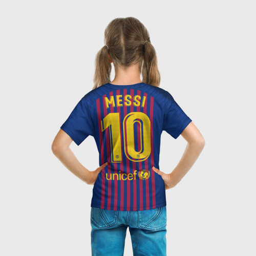 Детская футболка 3D Messi home 18-19, цвет 3D печать - фото 6