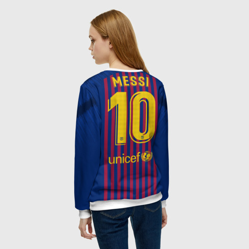 Женский свитшот 3D Messi home 18-19, цвет 3D печать - фото 4