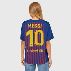 Женская футболка oversize 3D Messi home 18-19 - фото 2