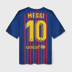 Женская футболка oversize 3D Messi home 18-19