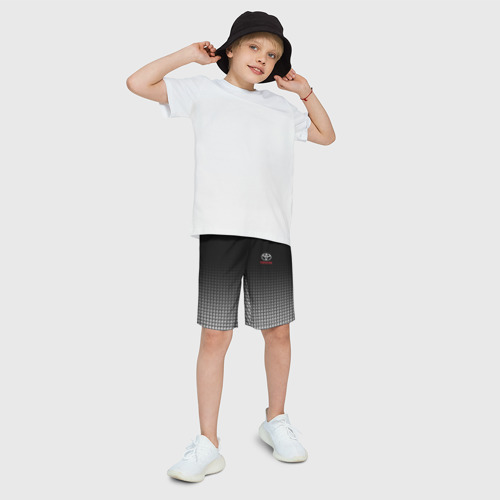 Детские спортивные шорты 3D с принтом TOYOTA | ТОЙОТА, фото на моделе #1