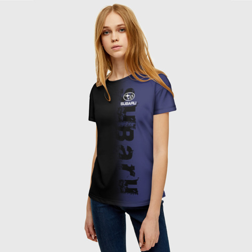 Женская футболка 3D с принтом SUBARU SPORT, фото на моделе #1