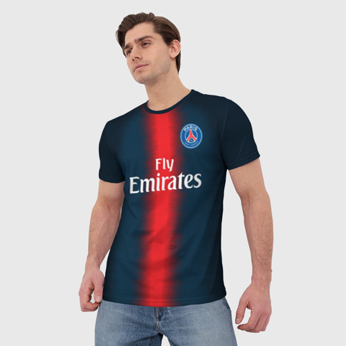 Мужская футболка 3D PSG Форма Новая Home 18-19 - фото 3