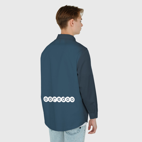 Мужская рубашка oversize 3D с принтом PSG Форма Новая Home 18-19, вид сзади #2