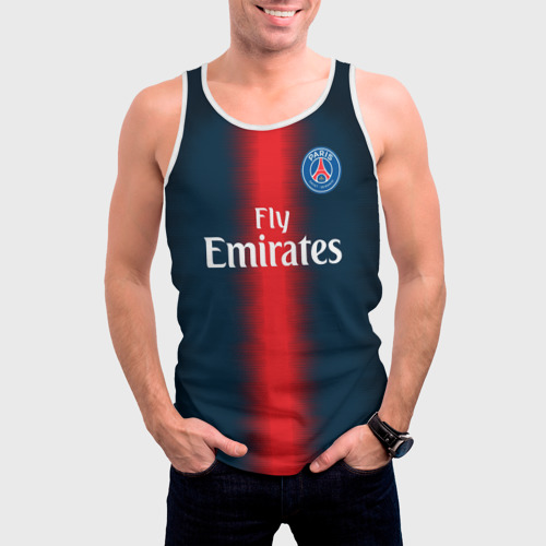 Мужская майка 3D PSG Форма Новая Home 18-19, цвет 3D печать - фото 3