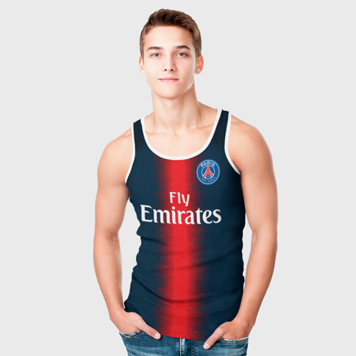 Мужская майка 3D PSG Форма Новая Home 18-19, цвет 3D печать - фото 5